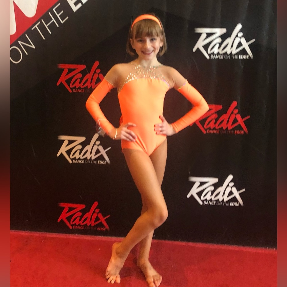 Custom  DANCEWEAR SOLO Costume Orange Size 8